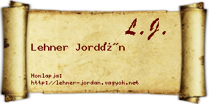 Lehner Jordán névjegykártya